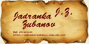 Jadranka Zubanov vizit kartica